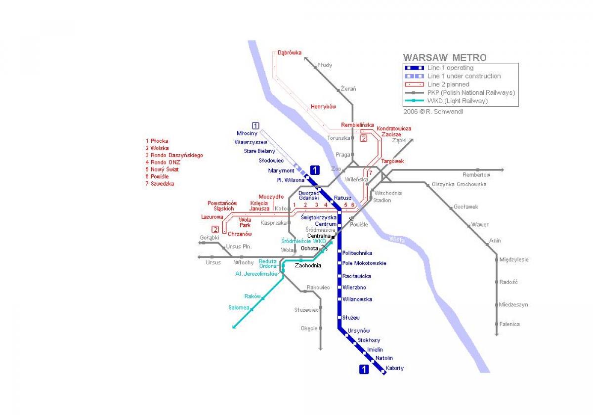 Warszawskie metro mapa