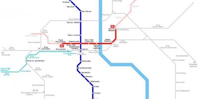 Mapa metra w Warszawie Polska