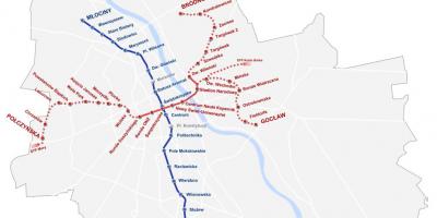 Mapa Warszawa metra 2016