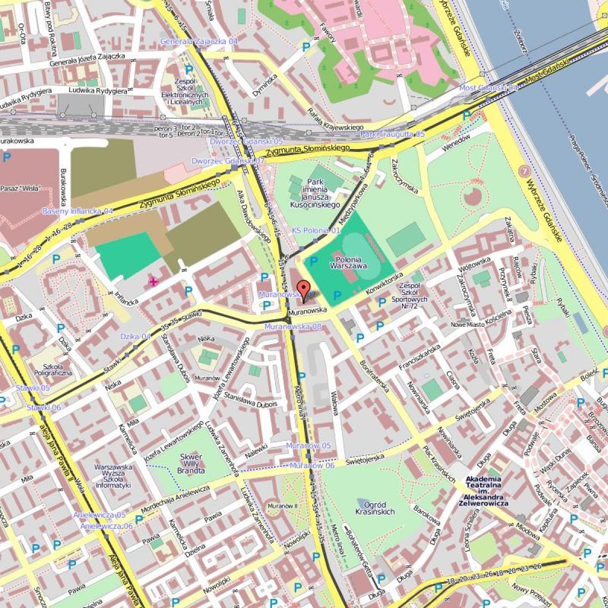 Mapa Stare miasto Warszawa, Polska