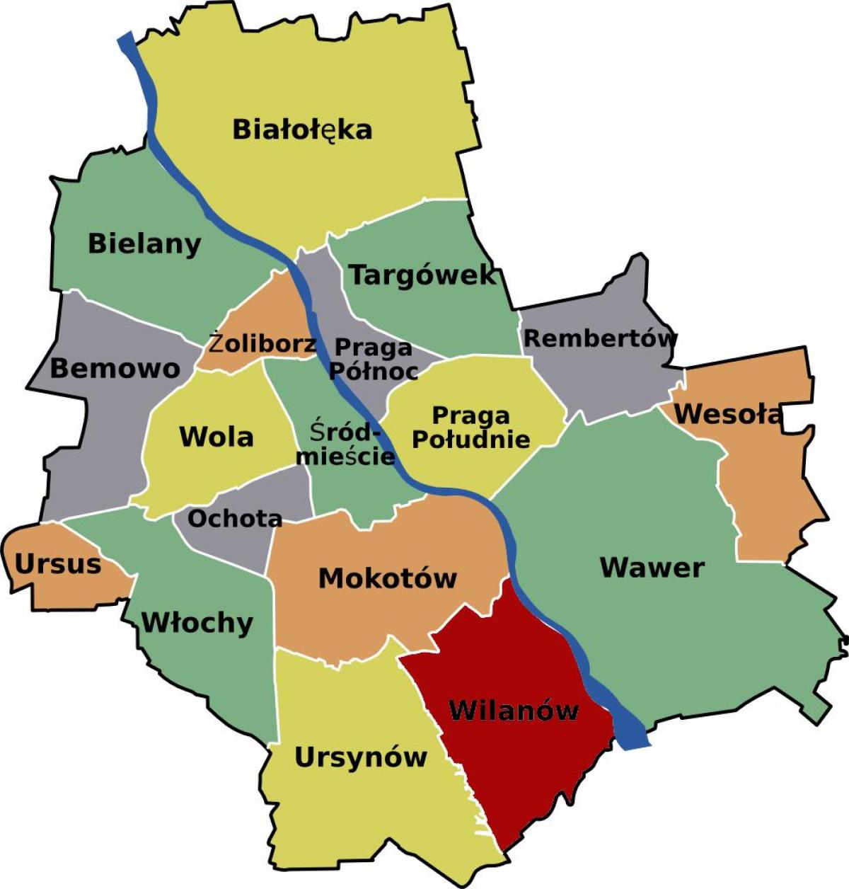 Mapa okolic Warszawy 