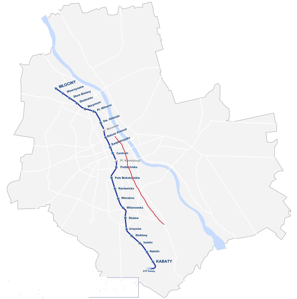 Mapa Warszawy trakt królewski 