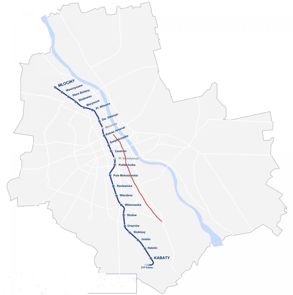Mapa Warszawy trakt królewski 