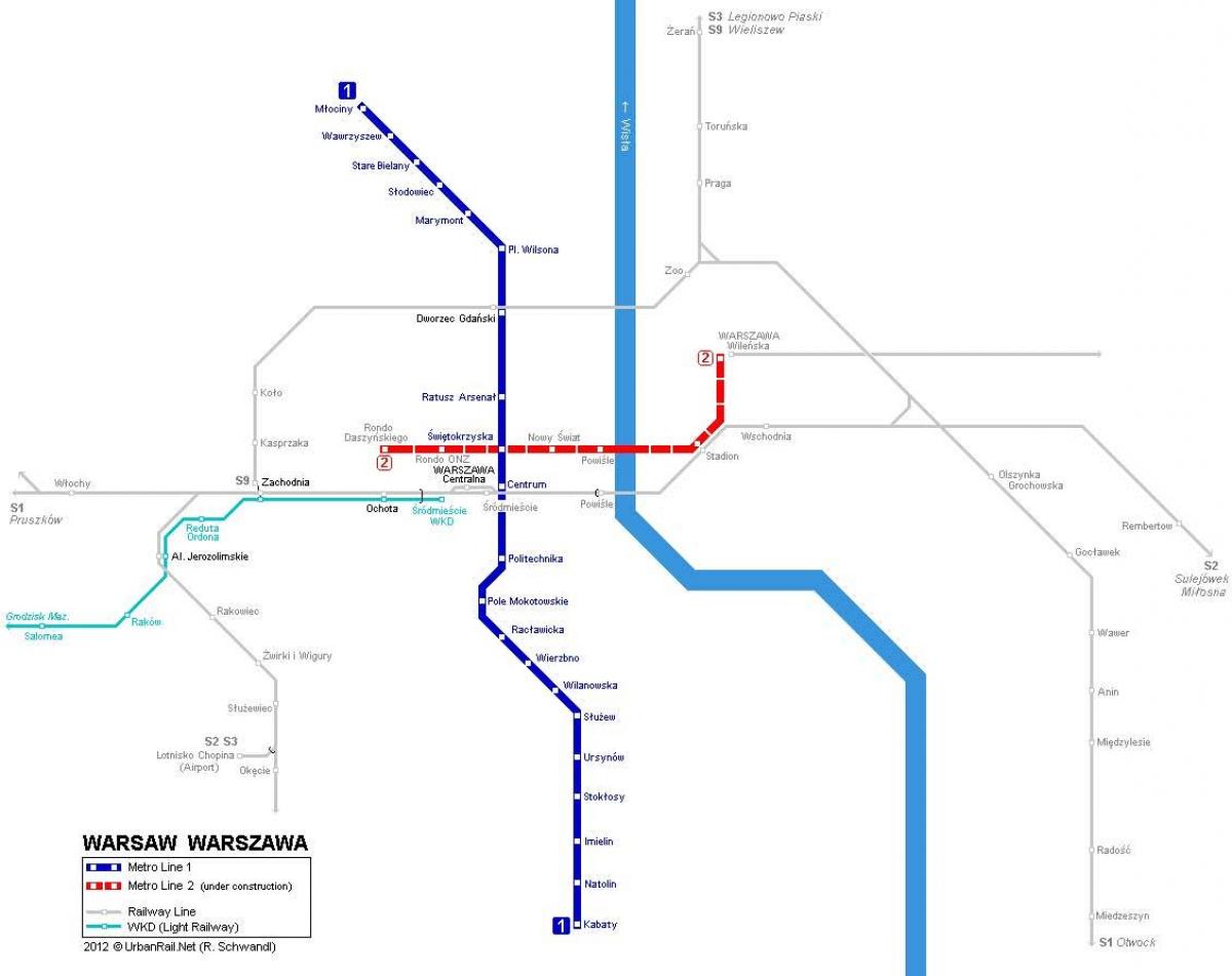 mapa metra w Warszawie