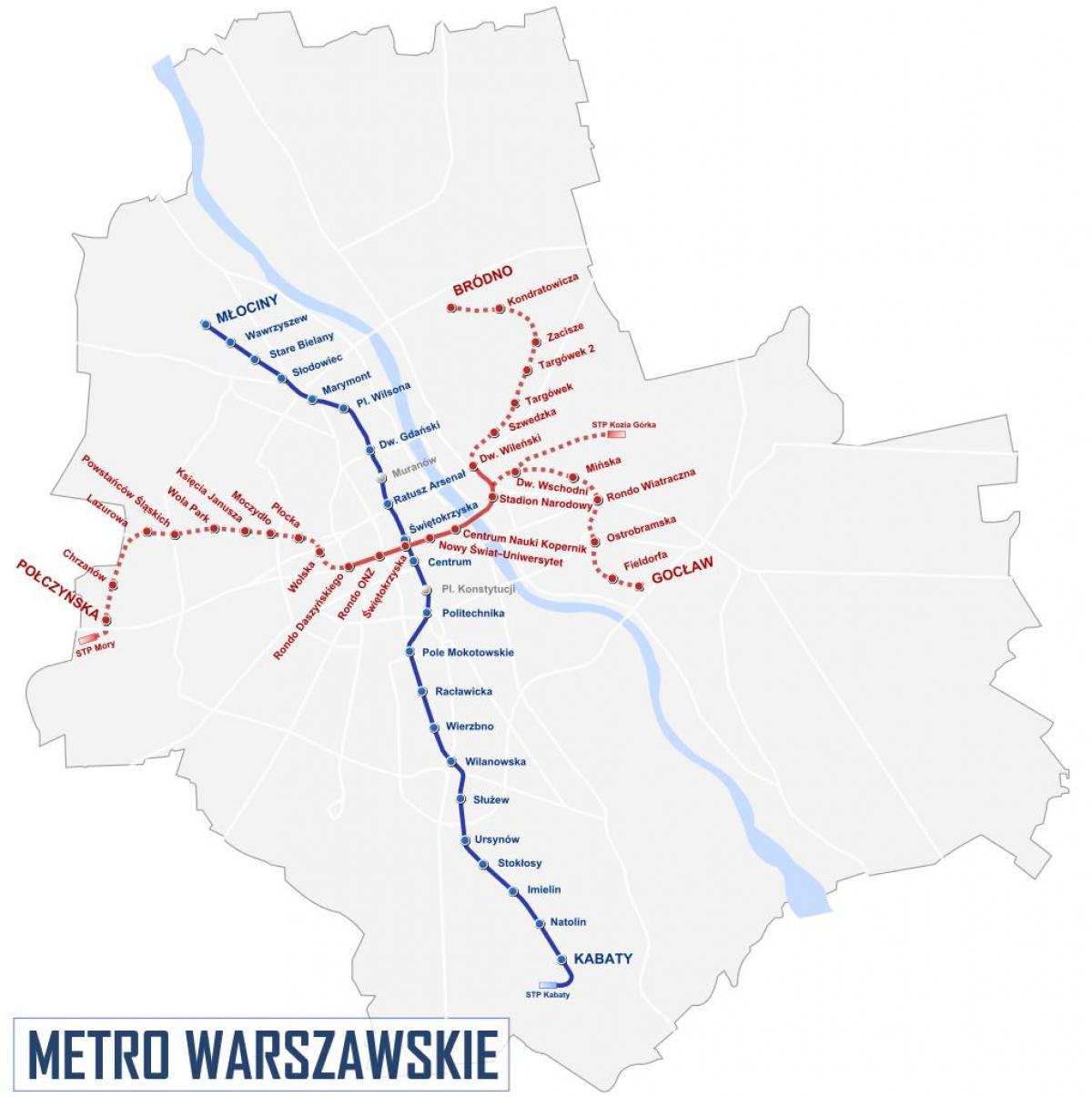 mapa metra w Warszawie