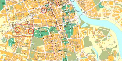 Mapa ulic Warszawy i centrum miasta 