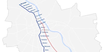 Mapa Warszawy trakt królewski 