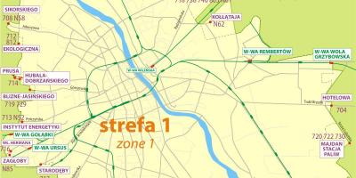 Warszawa strefy 1 mapa