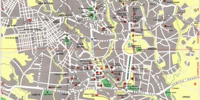 Mapa atrakcji turystycznych Warszawy 