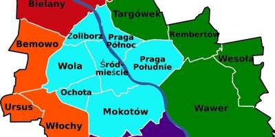 Mapa dzielnic Warszawy 
